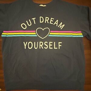 Wound Up Navy Sweatshirt with Multicolor Stripes